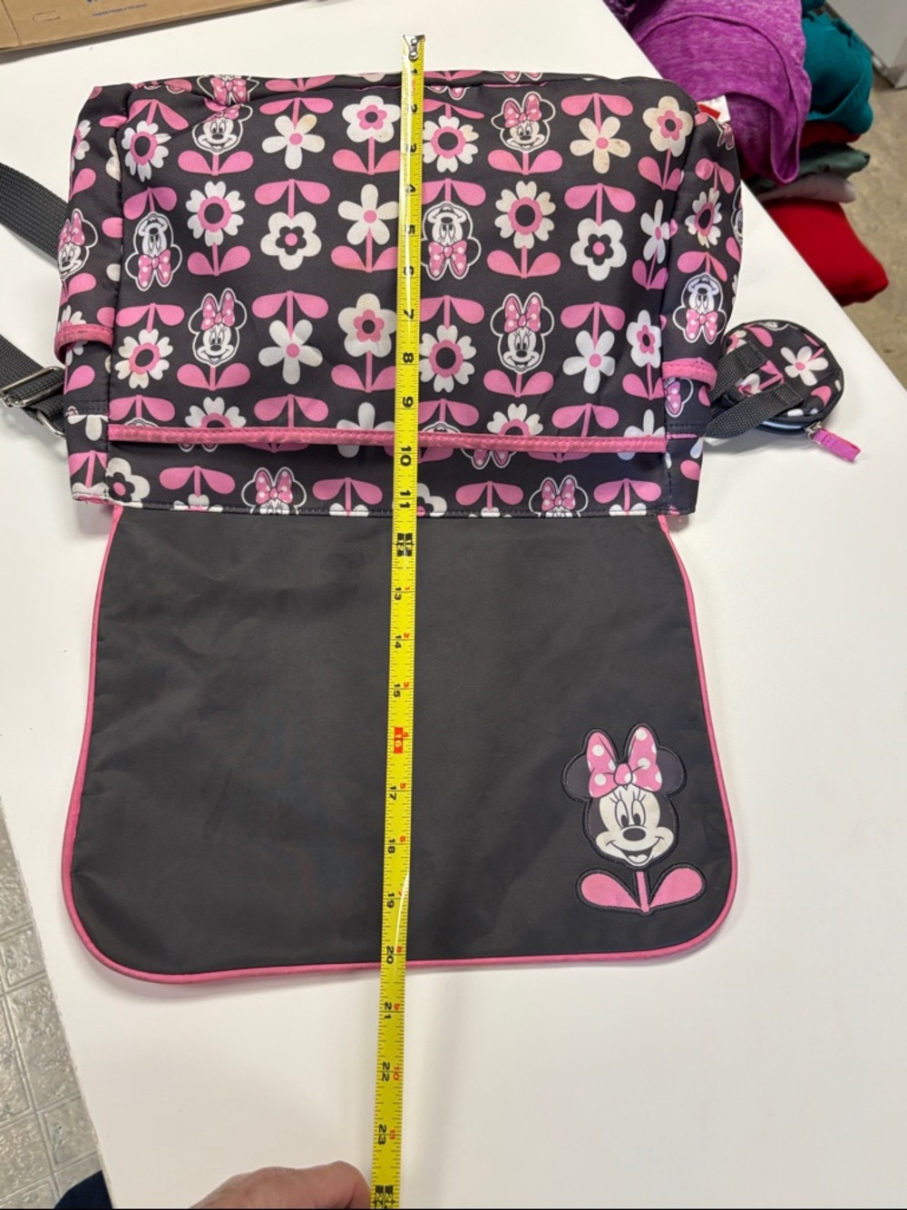 Disney Black and Pink Minnie Floral Messenger Crossbody - Picture 11 of 16